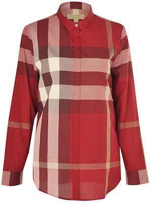 (W) Burberry 紅色拼接格紋長袖襯衫 39900391 Buy (W) Burberry 紅色拼接格紋長袖襯衫 39900391