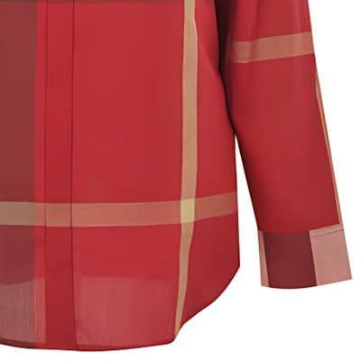 (W) Burberry 紅色拼接格紋長袖襯衫 39900391 Cheap (W) Burberry 紅色拼接格紋長袖襯衫 39900391