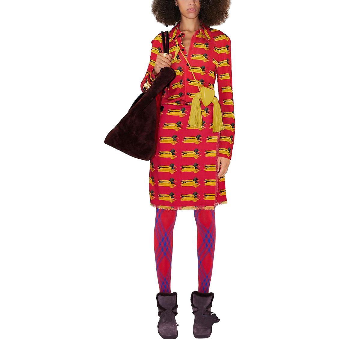 Lookbook (W) Burberry 紅色鴨子印花休閒迷你裙 80772851