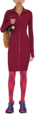 (W) Vestido Midi Rojo de Manga Larga con Cremallera Burberry EKD Mezcla de Viscosa. 80847091 Lookbook (W) Vestido Midi Rojo de Manga Larga con Cremallera Burberry EKD Mezcla de Viscosa. 80847091