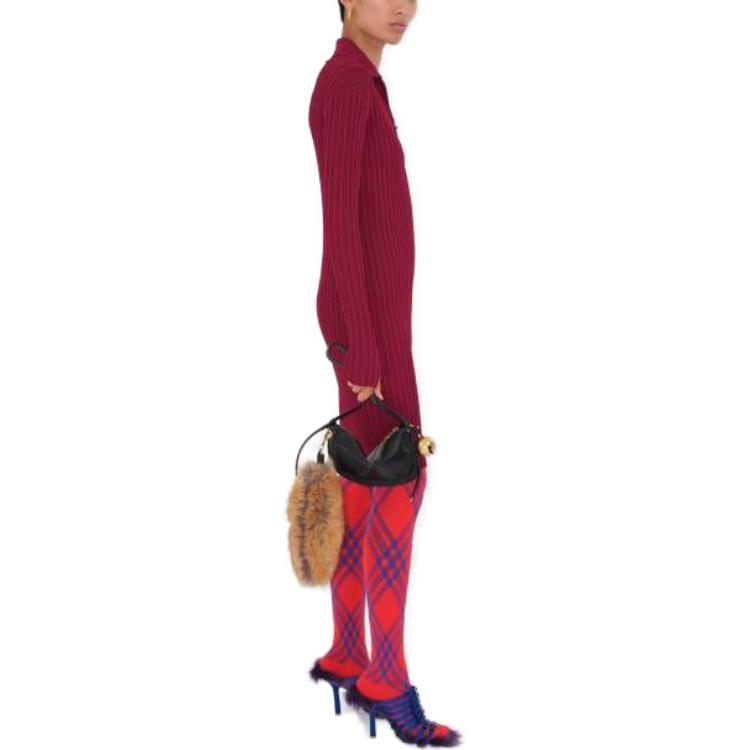 Purchase (W) Vestido Midi Rojo de Manga Larga con Cremallera Burberry EKD Mezcla de Viscosa. 80847091