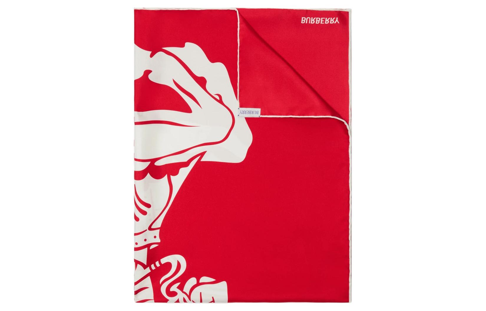 (Women) Burberry  Red Knight Emblem Printed Silk Scarf. 80858381 圖 3