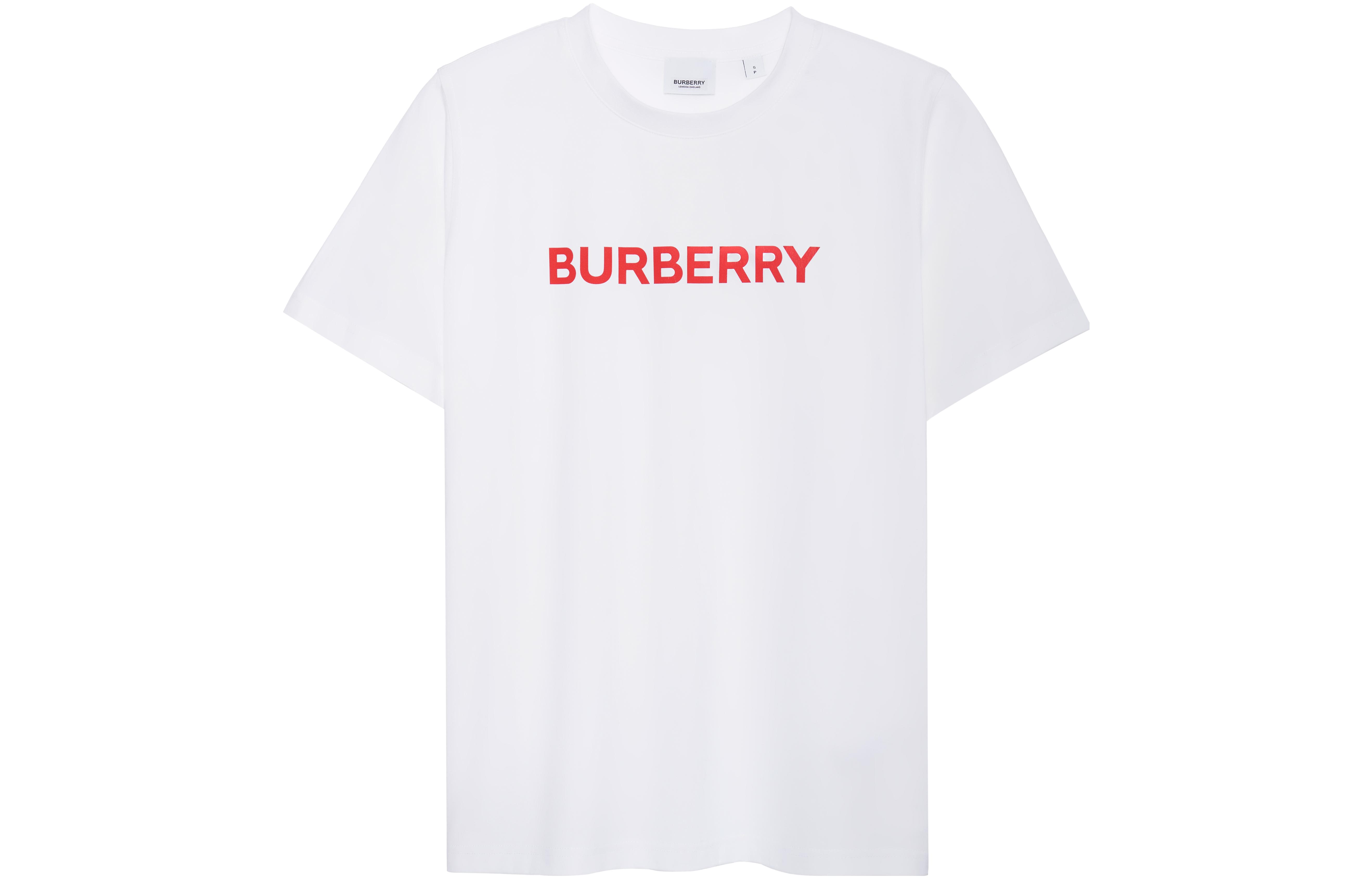 Order (W) Burberry Kaos Crewneck Merah Logo Huruf SS23 Regular Fit. 80709731