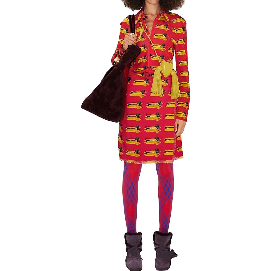 (Women) Burberry  Red Long-Sleeve Shirt with All-Over Print 80772841 圖 3