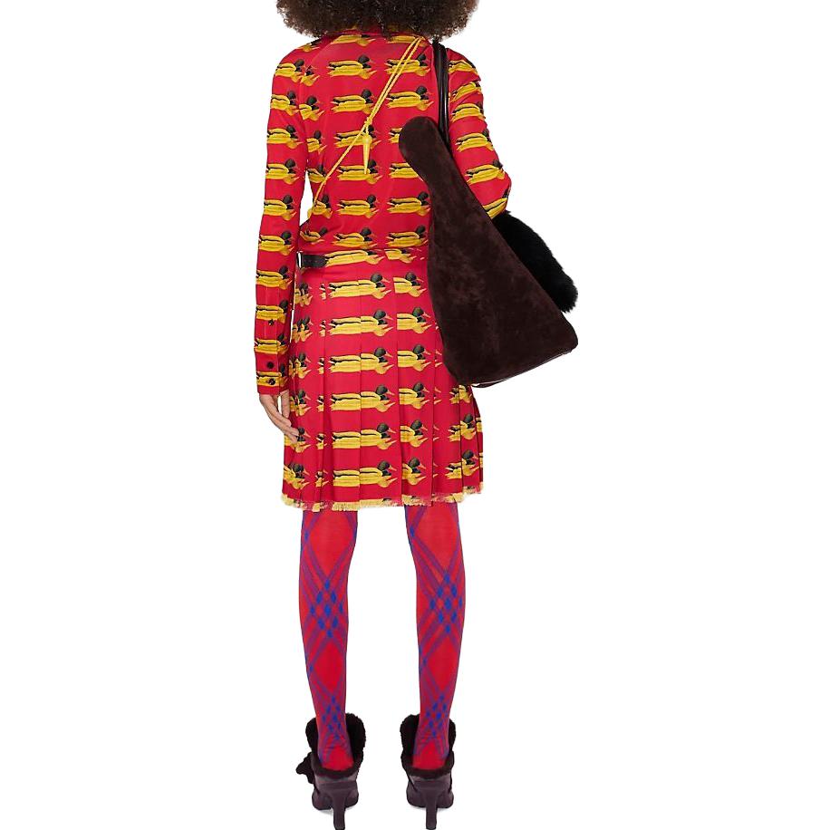 (Women) Burberry  Red Long-Sleeve Shirt with All-Over Print 80772841 圖 4