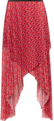 (W) 博柏利红色图案印花不对称下摆中长连衣裙. 80881471 Buy (W) 博柏利红色图案印花不对称下摆中长连衣裙. 80881471