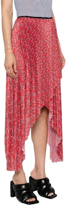 (W) 博柏利红色图案印花不对称下摆中长连衣裙. 80881471 Purchase (W) 博柏利红色图案印花不对称下摆中长连衣裙. 80881471