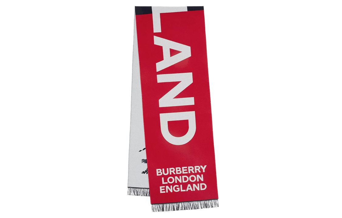 (Women) Burberry  Red Montage Jacquard Wool Blend Scarf. 80594311 圖 4