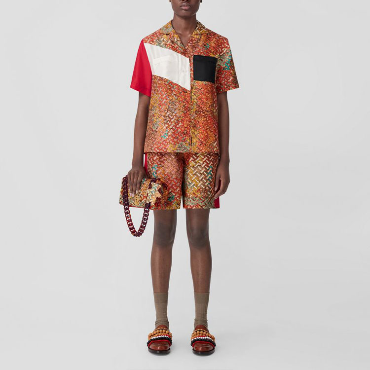 (Women) Burberry  Red Pattern Print Elastic Waist Casual Shorts. 80554821 圖 3