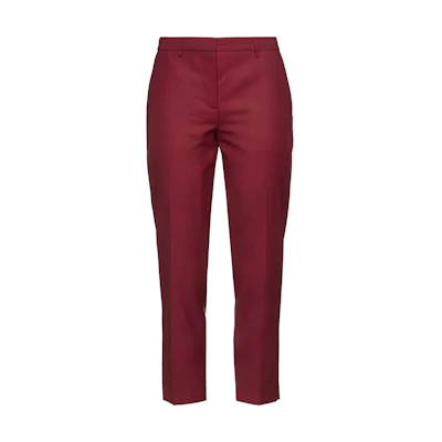 (Women) Burberry Red Straight-Leg Casual Pants with Zipper Closure. 80074031
