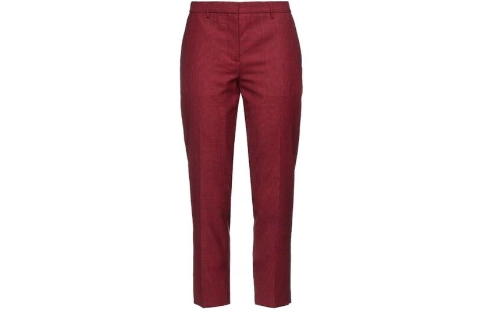 Order (W) バーバリー レッド ストレートレッグ ジッパー付きカジュアルパンツ 80074031