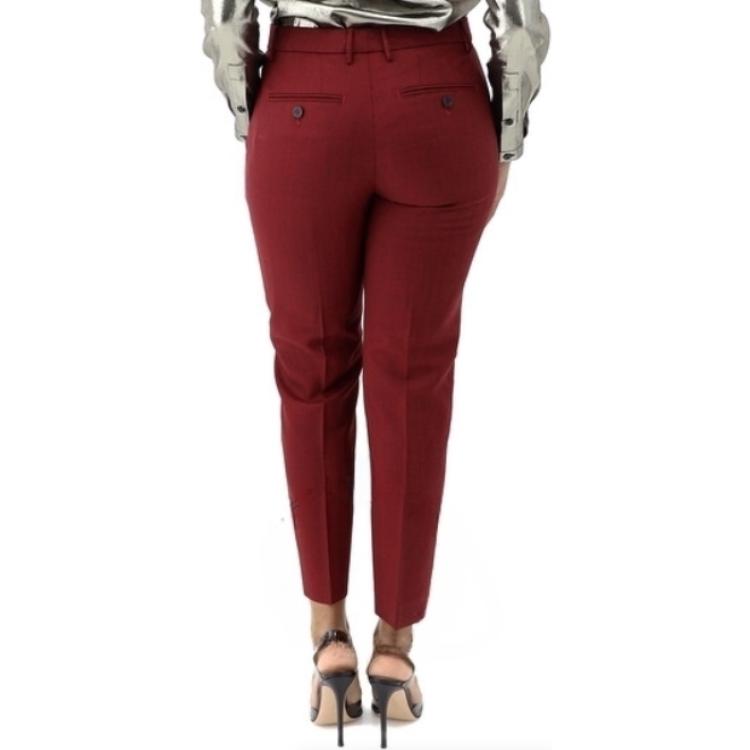 Shop (W) バーバリー レッド ストレートレッグ ジッパー付きカジュアルパンツ 80074031