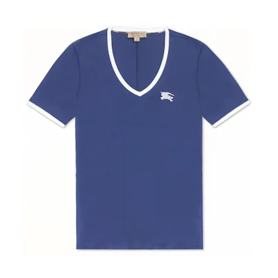 (Women) Burberry Regular Fit Logo Embroidered T-Shirt Blue. 80356021