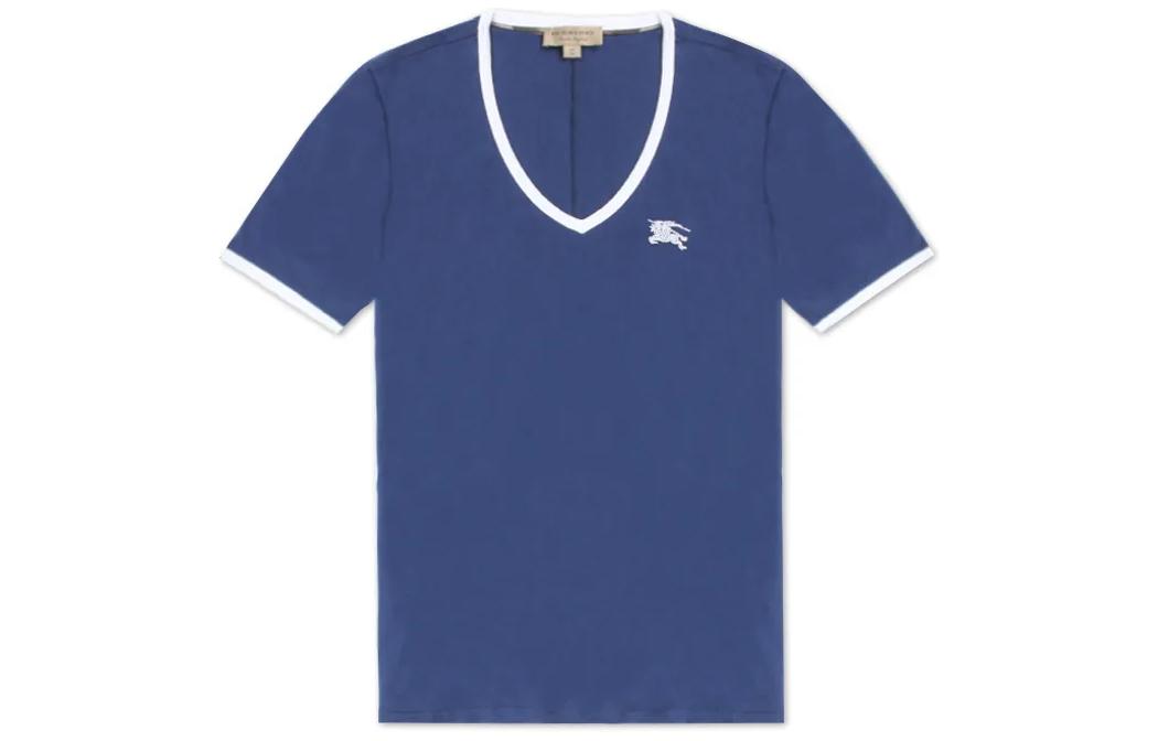 (Women) Burberry  Regular Fit Logo Embroidered T-Shirt Blue. 80356021 圖 2