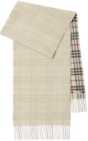 (Women) Burberry Reversible Check Cashmere Scarf Khaki 80735251 (Women) Burberry Reversible Check Cashmere Scarf Khaki 80735251
