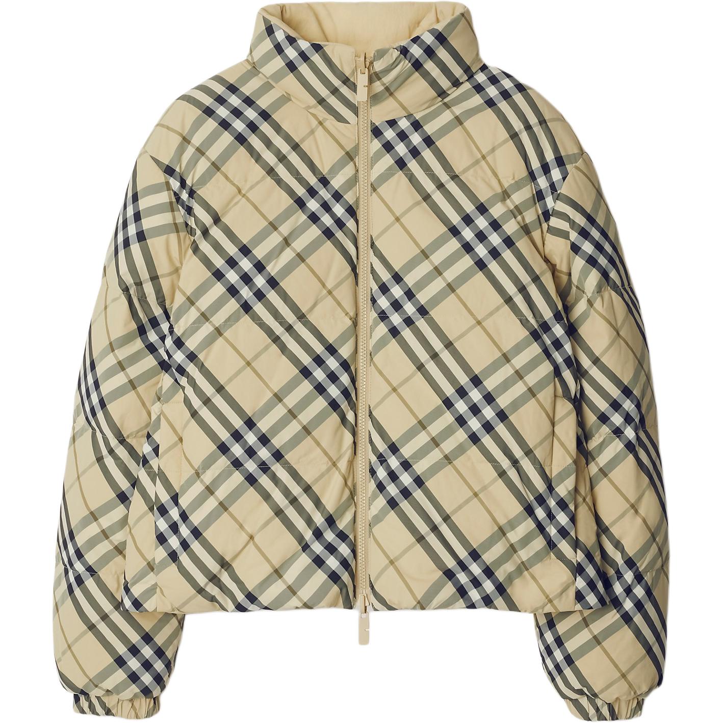 (Women) Burberry  Reversible Check Down Jacket Grainy Beige. 80984881