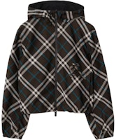 (Women) Burberry Reversible Check Hooded Zip Jacket Green 80926851 (Women) Burberry Reversible Check Hooded Zip Jacket Green 80926851
