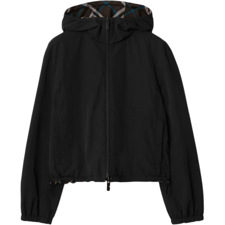 Shop (W) Burberry Jaket Zip Hoodie Terbalik Kotak Hijau 80926851