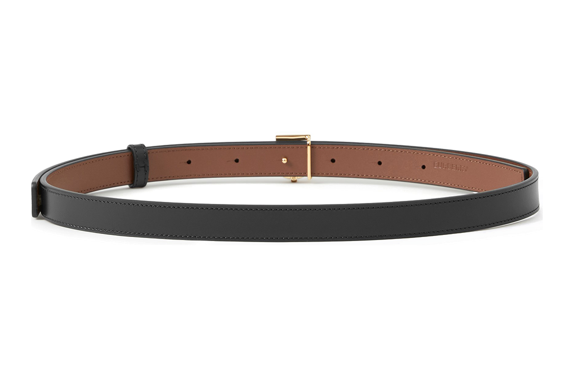 (Women) Burberry  Reversible TB Buckle Leather Belt Black/Brown 2cm Width. 80718311 圖 3