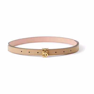 (Women) Burberry Reversible TB Logo Leather Belt Brown 3cm Stylish Accessory 80660521
