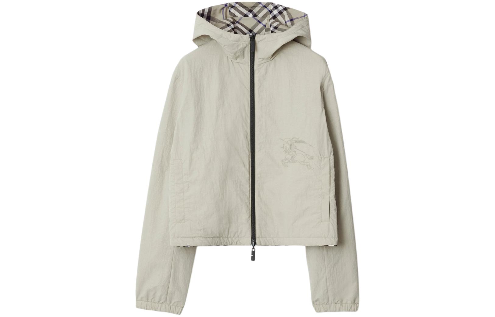 Shop (W) Chaqueta con capucha reversible Burberry Colorblock Check en verde musgo. 80883401