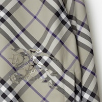 (W) Burberry Jaket Hoodie Boleh Balik Zip dalam Colorblock Check Hijau Lumut. 80883401 1