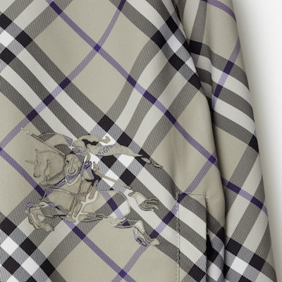 (Women) Burberry Reversible Zip Hoodie Jacket in Colorblock Check Moss Green. 80883401 1