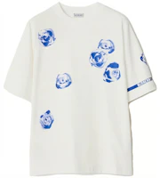 (Women) Burberry Rose Print Oversized White Crewneck T-Shirt 80813421 (Women) Burberry Rose Print Oversized White Crewneck T-Shirt 80813421