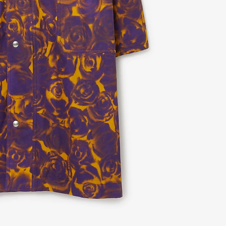 (Women) Burberry  Rose Print Single-Breasted Mid-Length Coat in Pear Color. 80795531 圖 6