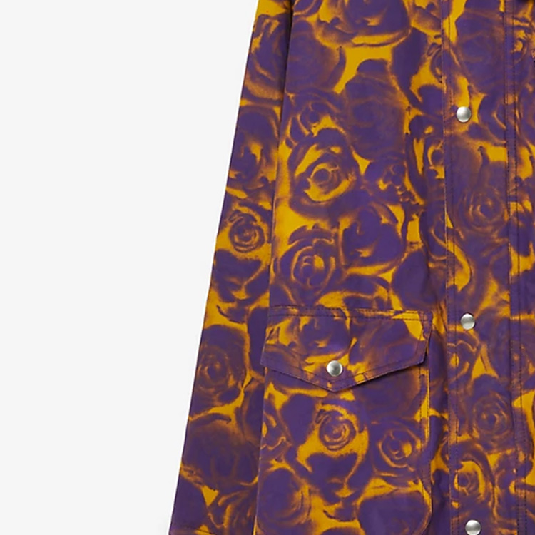 (Women) Burberry  Rose Print Single-Breasted Mid-Length Coat in Pear Color. 80795531 圖 7