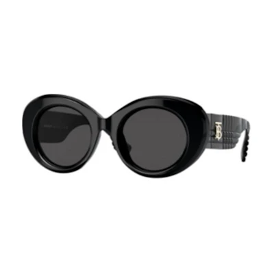 (Women) Burberry Round Sunglasses Solid Design Black Color 0BE4370U30018749