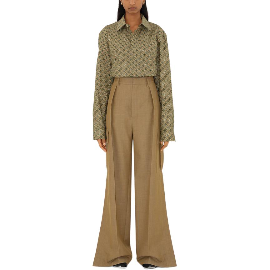 (Women) Burberry  Sage Green Check Pattern Long Sleeve Button-Up Shirt. 80945861 圖 4