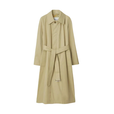 (Women) Burberry Short Bradford Car Coat Khaki Single-Breasted Loose Fit Jacket 80778611
