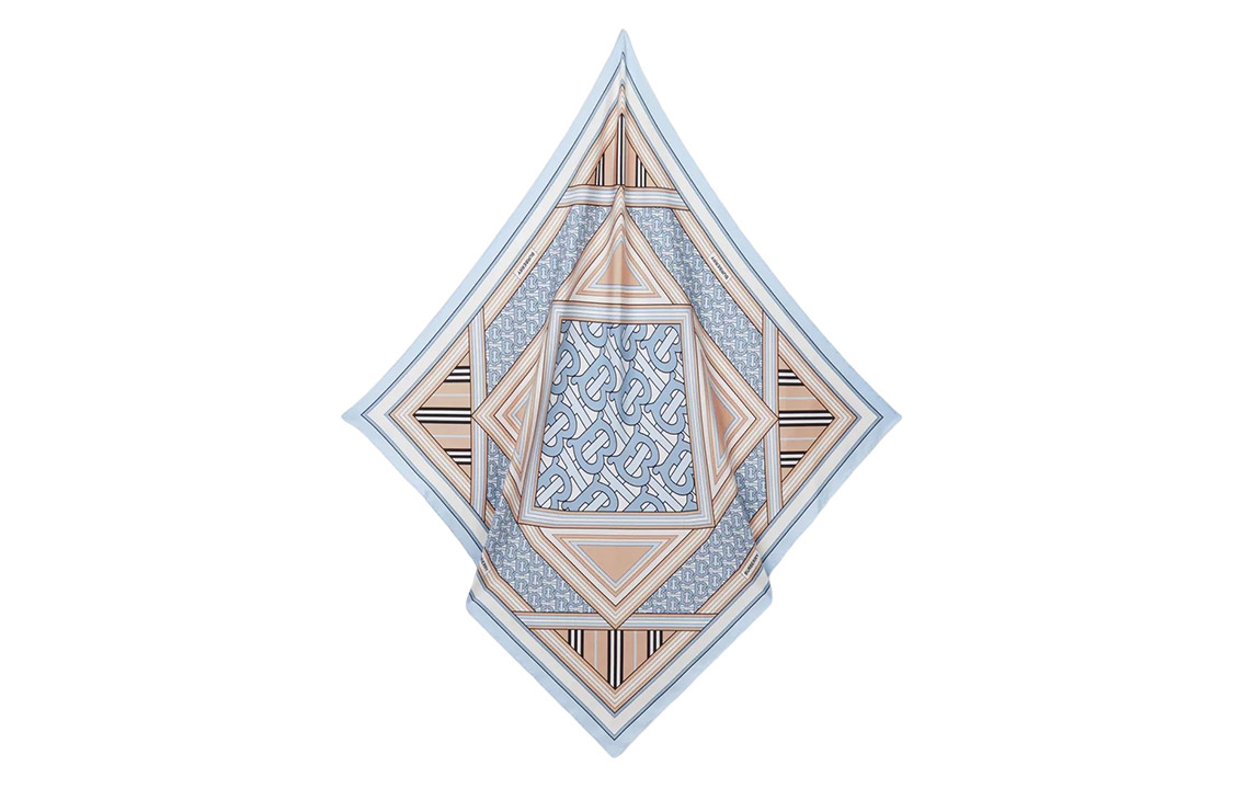 (Women) Burberry  Silk Scarf Montage Print Light Blue/Pistachio. 80560411 圖 3