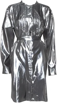 (Women) Burberry Silver Long-Sleeve Midi Dress with Stand Collar. 40683961 Buy (Women) Burberry Silver Long-Sleeve Midi Dress with Stand Collar. 40683961