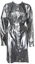 Order (Women) Burberry Silver Long-Sleeve Midi Dress with Stand Collar. 40683961