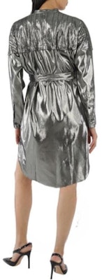 (Women) Burberry Silver Long-Sleeve Midi Dress with Stand Collar. 40683961 Shop (Women) Burberry Silver Long-Sleeve Midi Dress with Stand Collar. 40683961