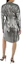Shop (Women) Burberry Silver Long-Sleeve Midi Dress with Stand Collar. 40683961