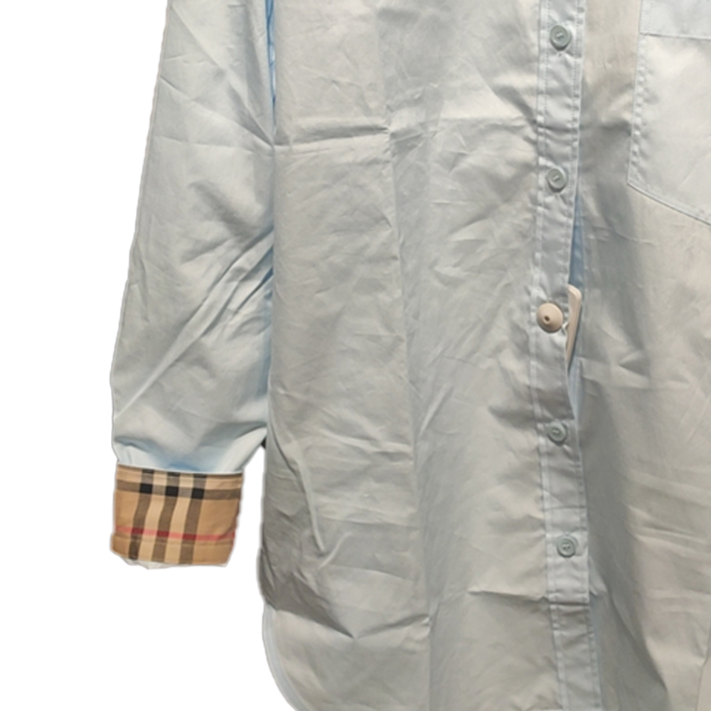 (Women) Burberry  Single-Breasted Light Blue Long Sleeve Shirt with Pockets. 80621481 圖 5