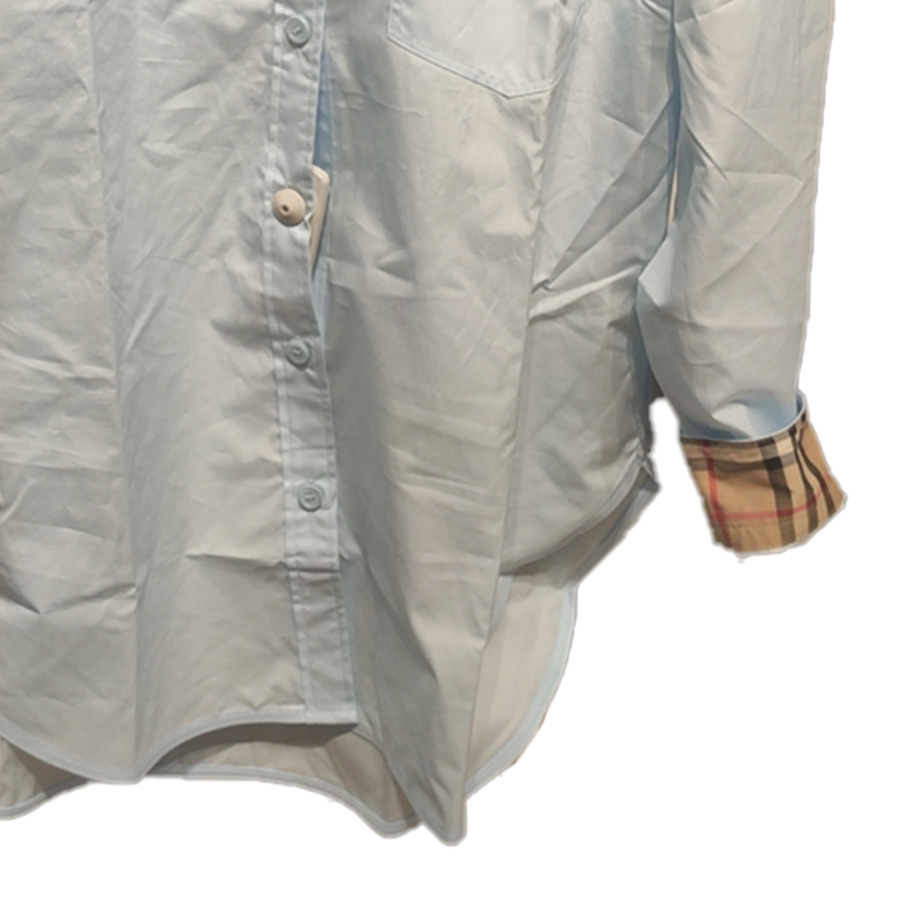 (Women) Burberry  Single-Breasted Light Blue Long Sleeve Shirt with Pockets. 80621481 圖 6