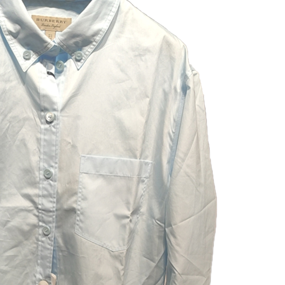 (Women) Burberry  Single-Breasted Light Blue Long Sleeve Shirt with Pockets. 80621481 圖 7