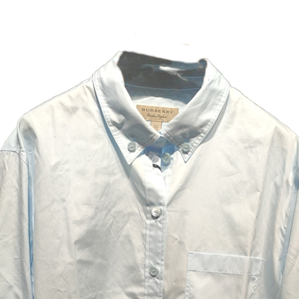 (Women) Burberry  Single-Breasted Light Blue Long Sleeve Shirt with Pockets. 80621481 圖 8
