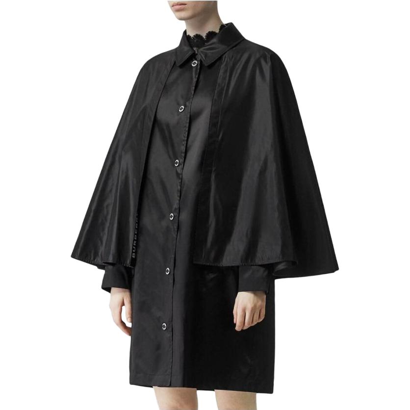 Purchase (W) Burberry 单排扣长款黑色大衣 80136571