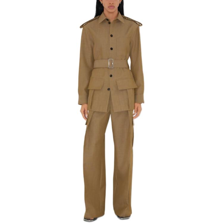 Lookbook (W) 博柏利单排扣棕色外套大衣 80926501