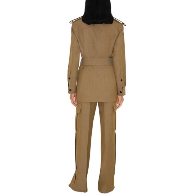 Shop (W) 博柏利单排扣棕色外套大衣 80926501