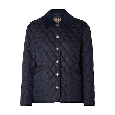 (Women) Burberry Single-Breasted Solid Collar Jacket Midnight Blue. 80963541