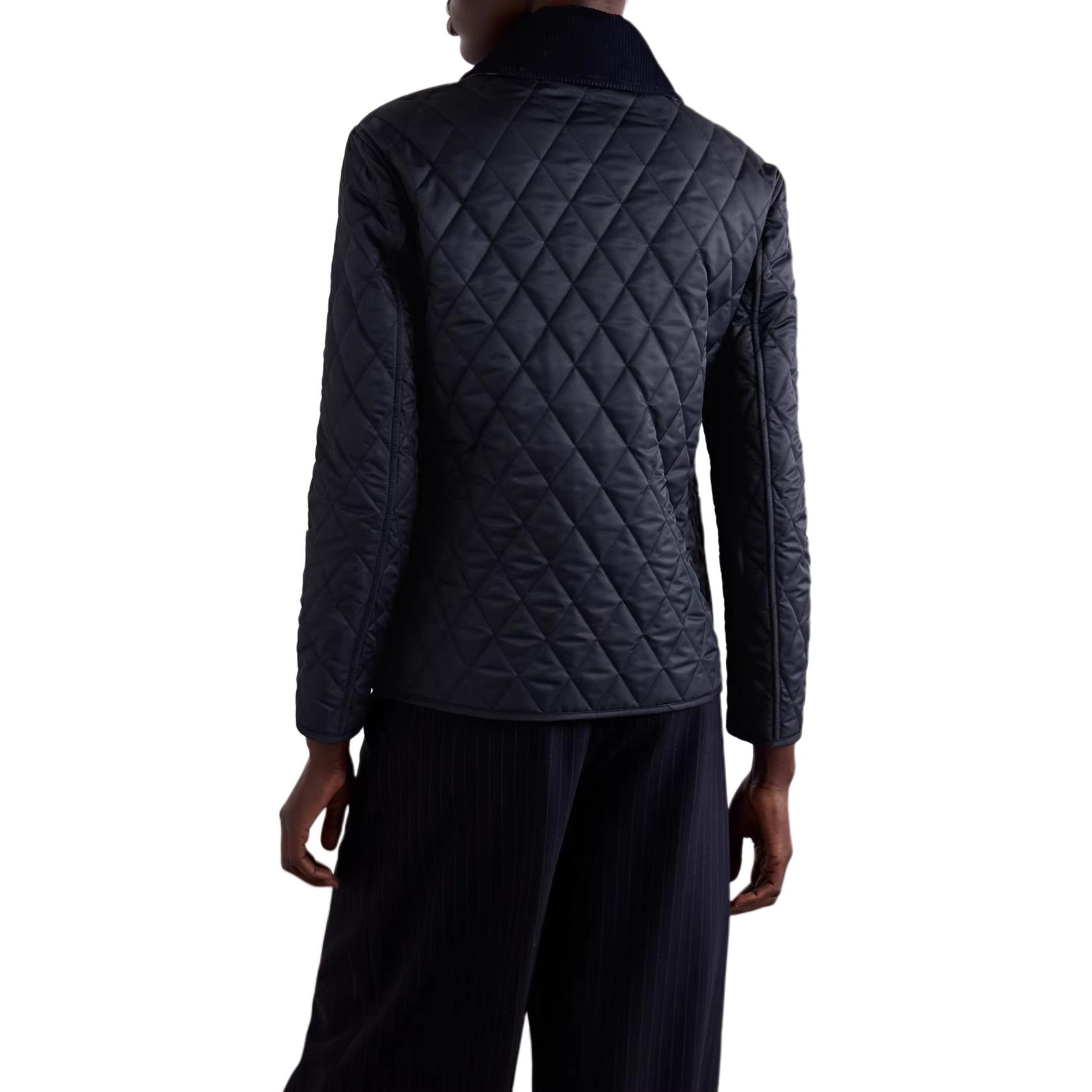 Purchase (W) Chaqueta Burberry Azul Medianoche de un Solo Botón con Cuello Sólido. 80963541