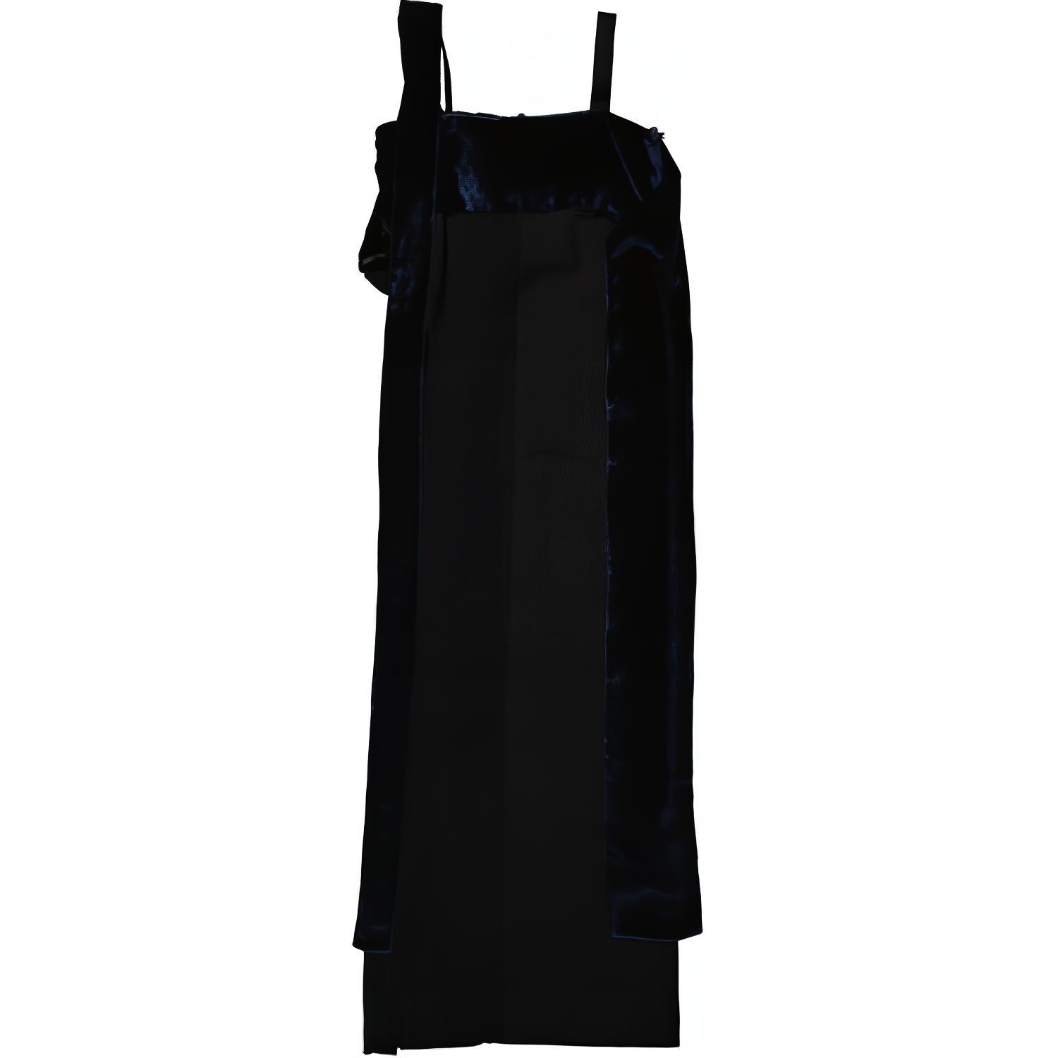 (Women) Burberry  Sleeveless Long Black Dress with Split Hem Detail. 45626491