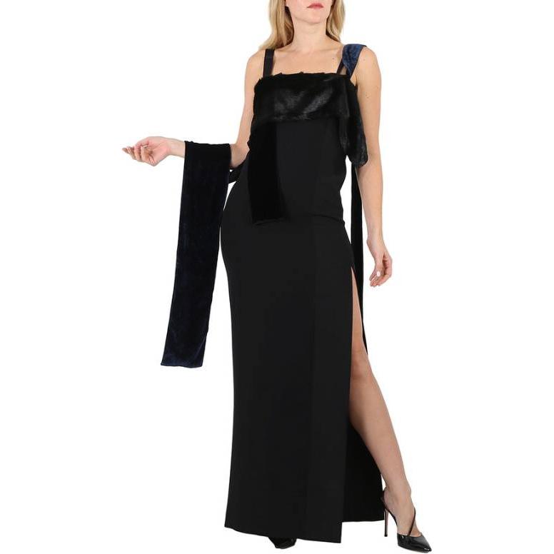 (Women) Burberry  Sleeveless Long Black Dress with Split Hem Detail. 45626491 圖 4