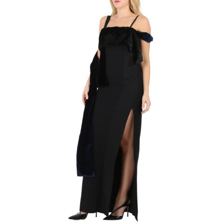 (Women) Burberry  Sleeveless Long Black Dress with Split Hem Detail. 45626491 圖 5